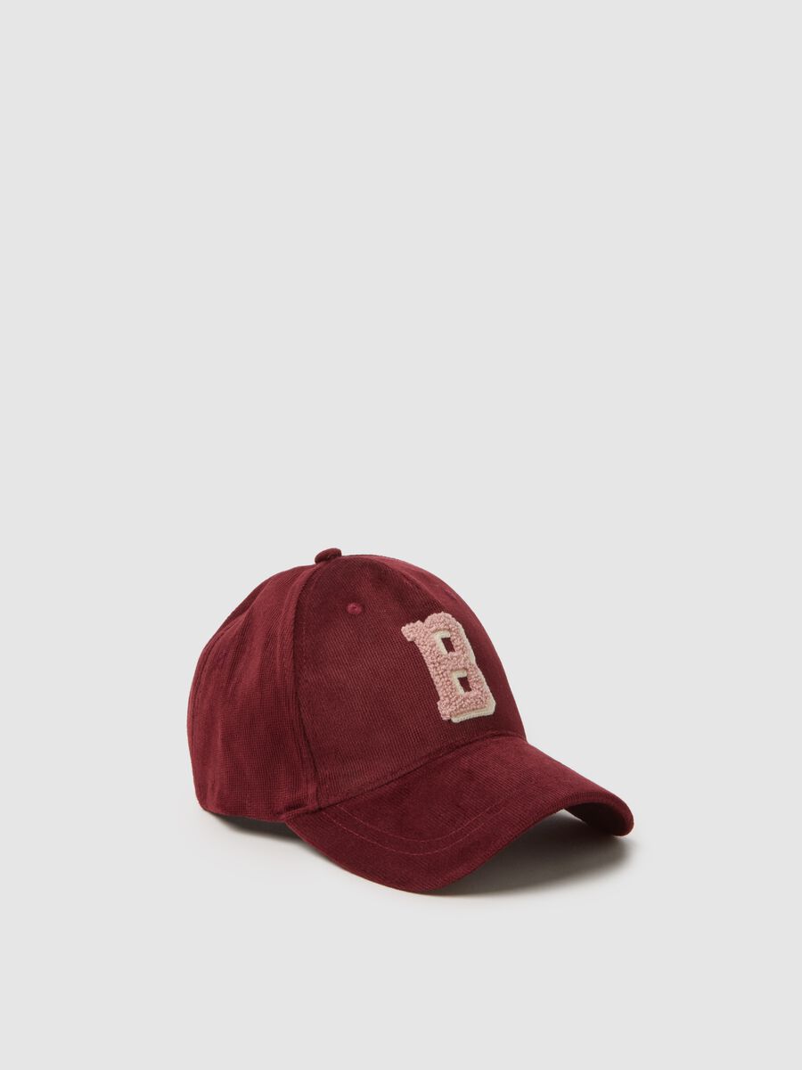 Cappellino da baseball in velluto rosso_0