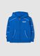 Blue pure cotton oversized hoodie with chest embroidery_0