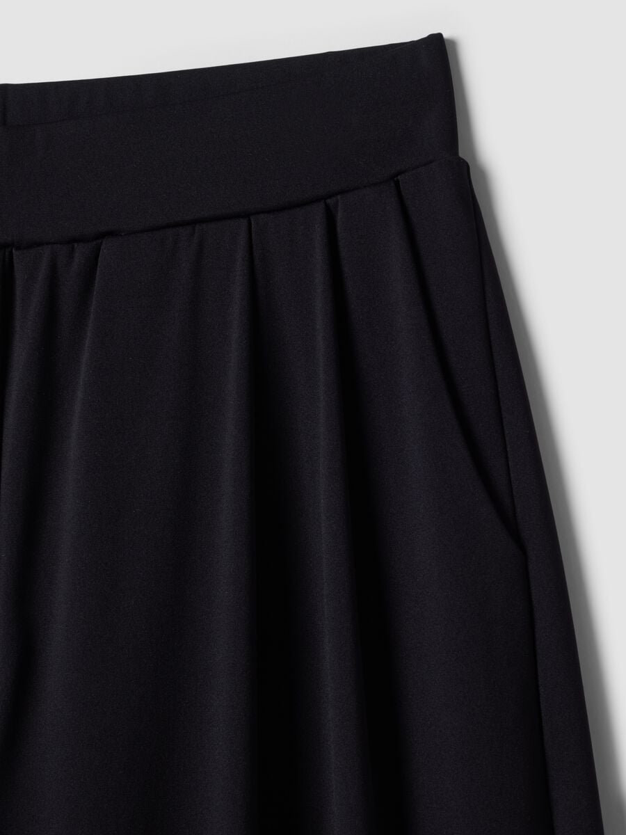 Pantaloni Easy Dry neri in tessuto elasticizzato wide leg ALTAVIA STUDIO_6