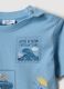 T-shirt in puro cotone azzurro da bimbo regular fit con stampe_2