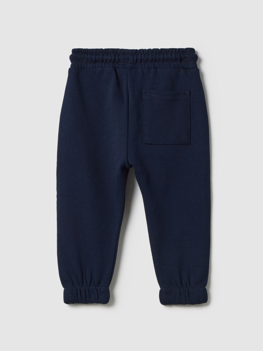 Boys' regular fit blue pure cotton jogger trousers_1