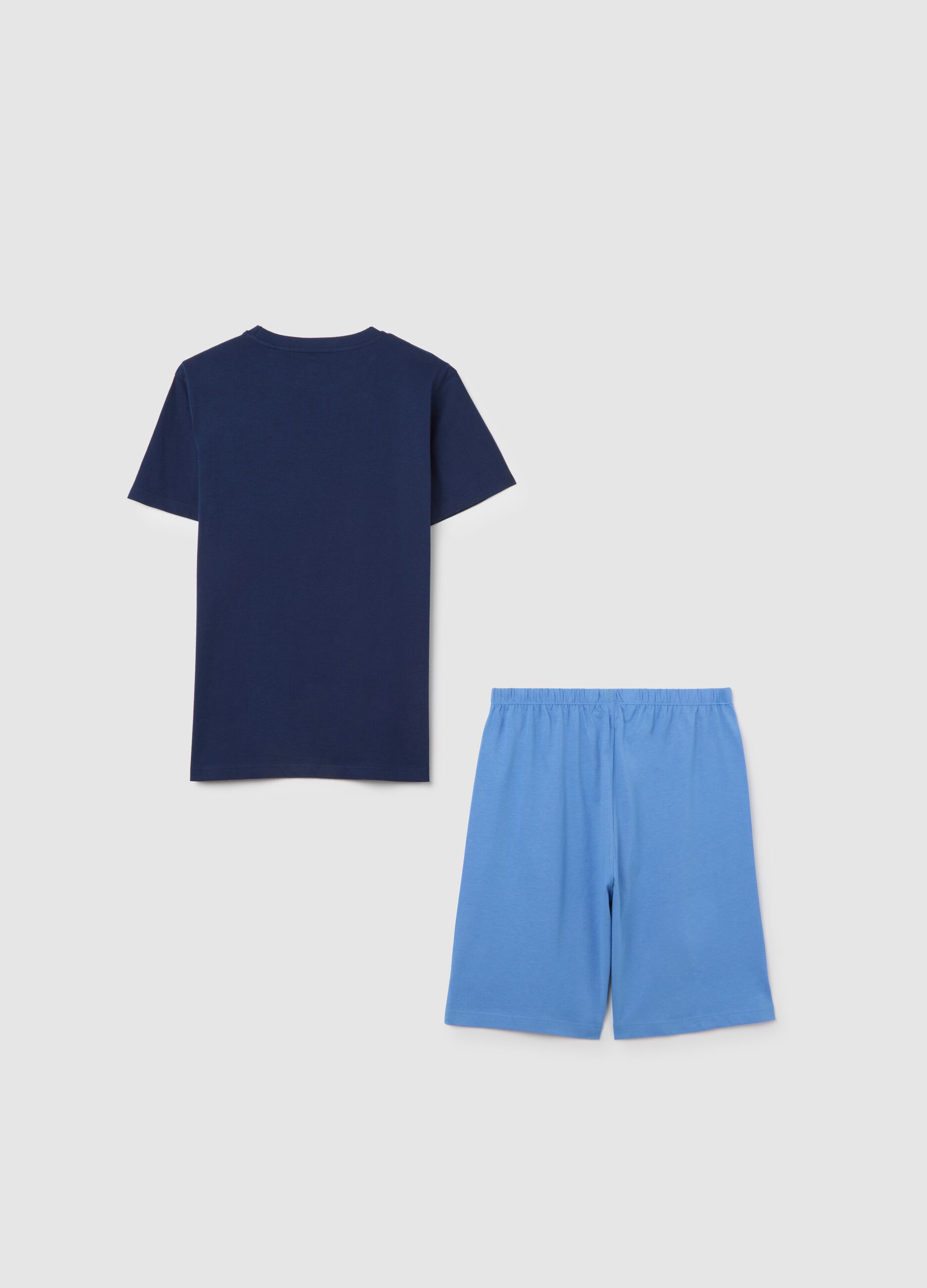 Blue Short Sleeve Pyjama for Boys in Pure Cotton