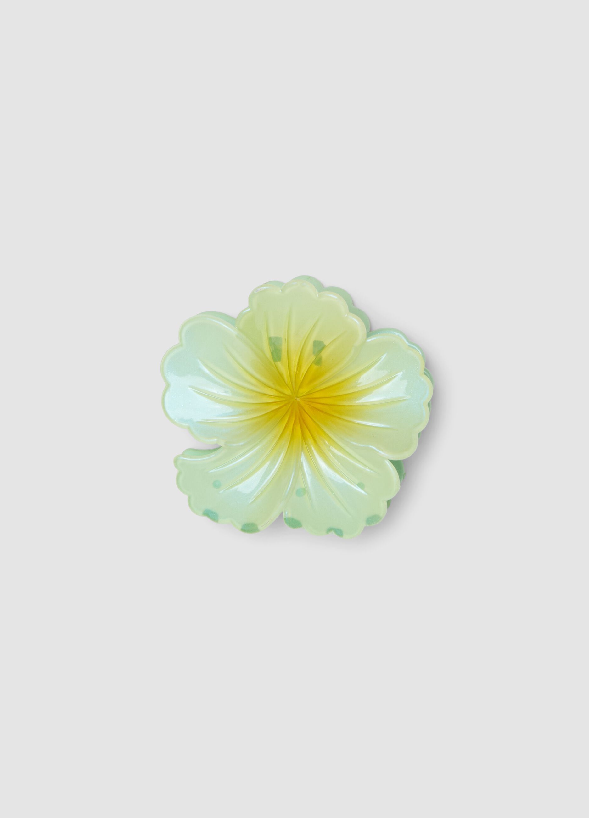 Iridescent Green Flower Clip