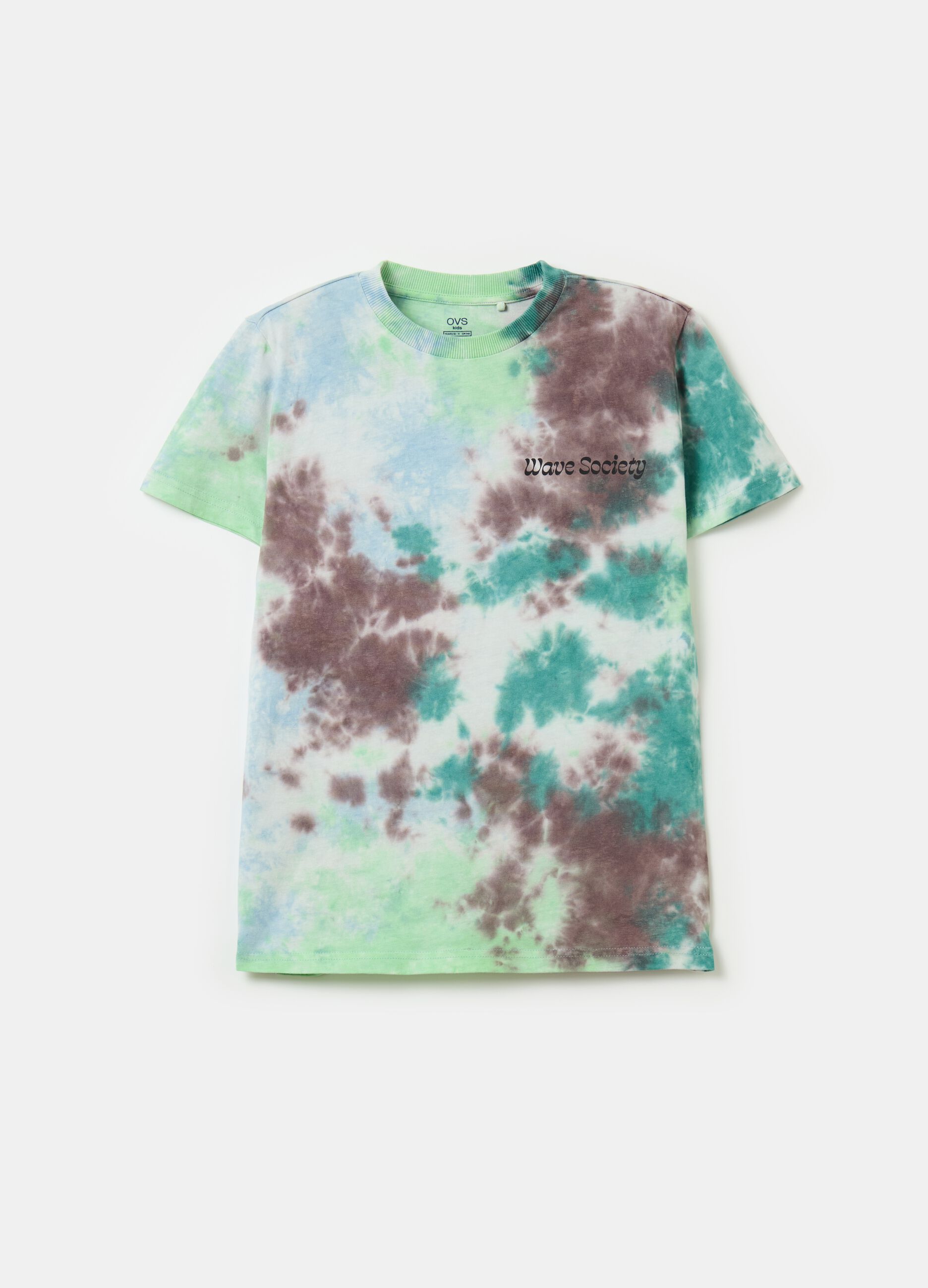 T-shirt in cotone Tie Dye con stampa