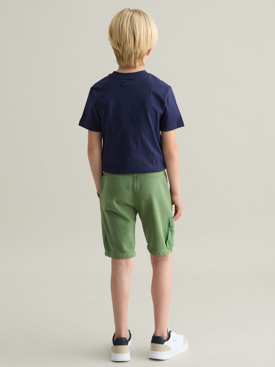 Green Baggy Pure Cotton Children's Shorts_2