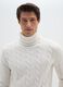 White turtleneck sweater regular fit with jacquard pattern_3
