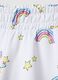 Girls' regular fit white pure cotton shorts with rainbows_2