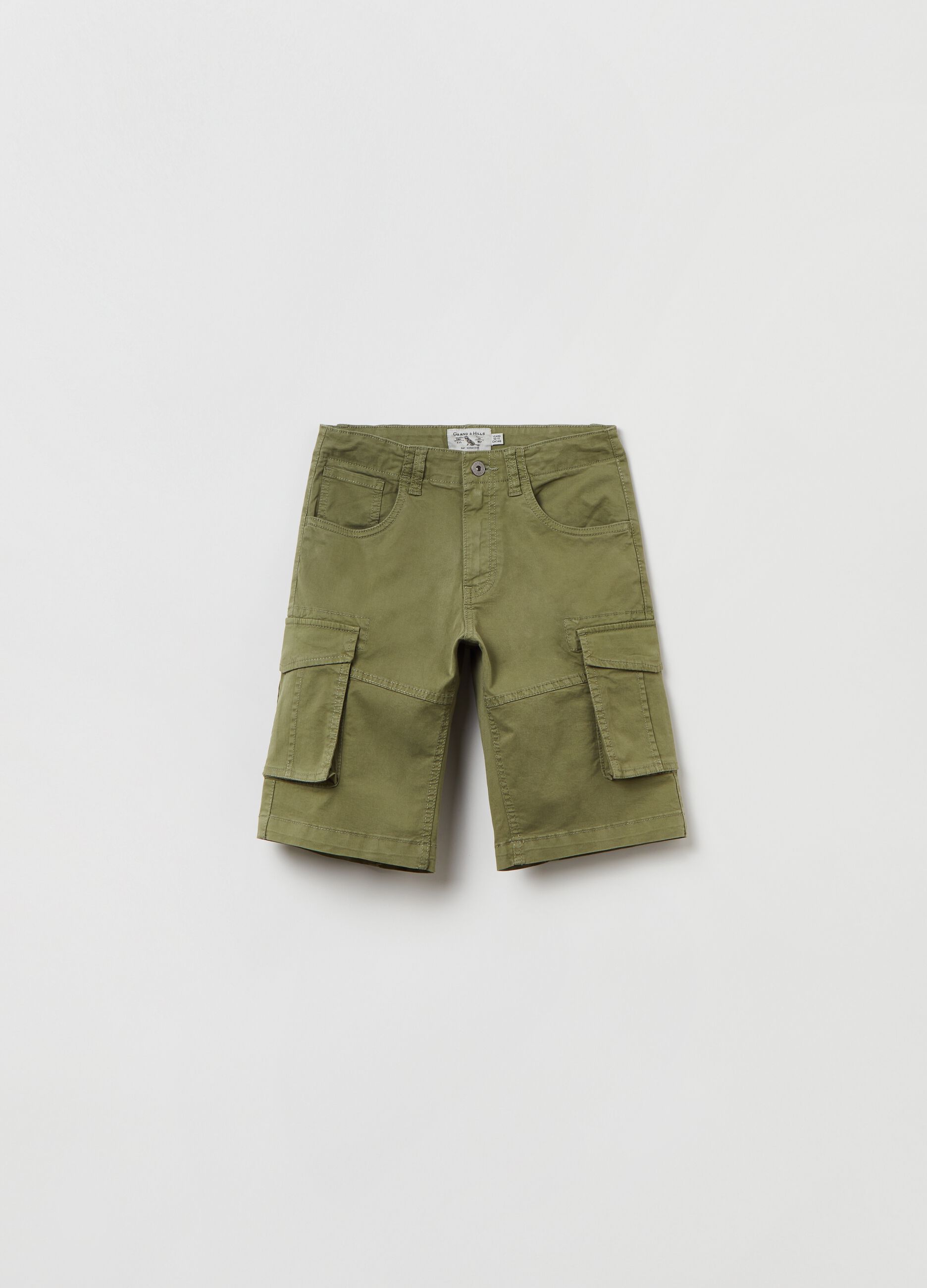 Bermuda cargo in cotone stretch _0