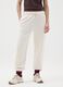 White cotton blend trousers with regular fit_1