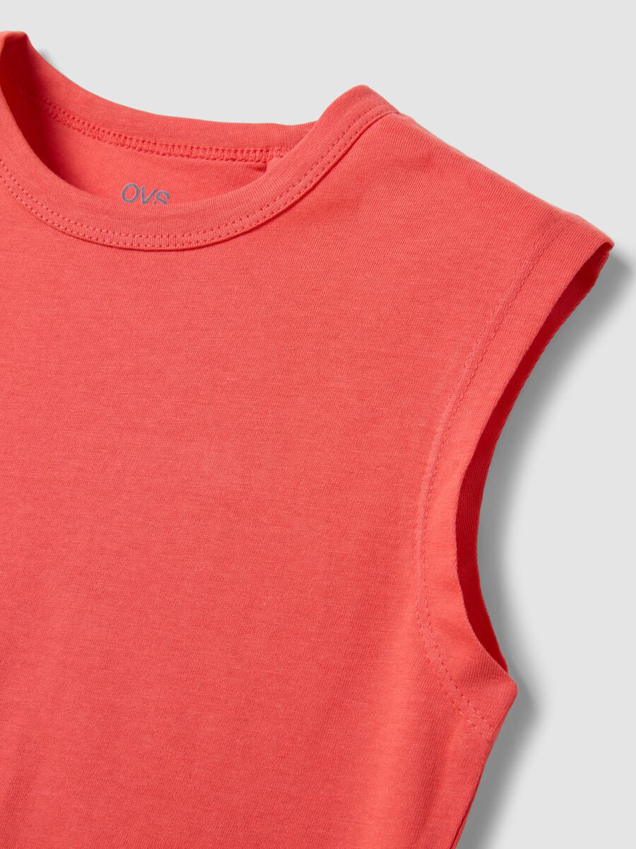 Red organic cotton printed vest top_2