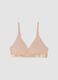 Beige Stretch Organic Cotton Triangle Bra_4
