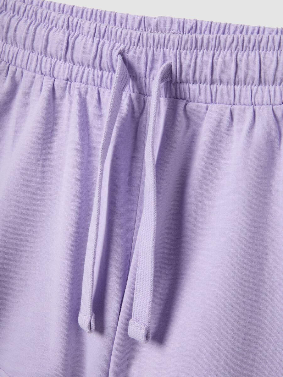 Pantaloncini in puro cotone viola da bambina regular fit_2