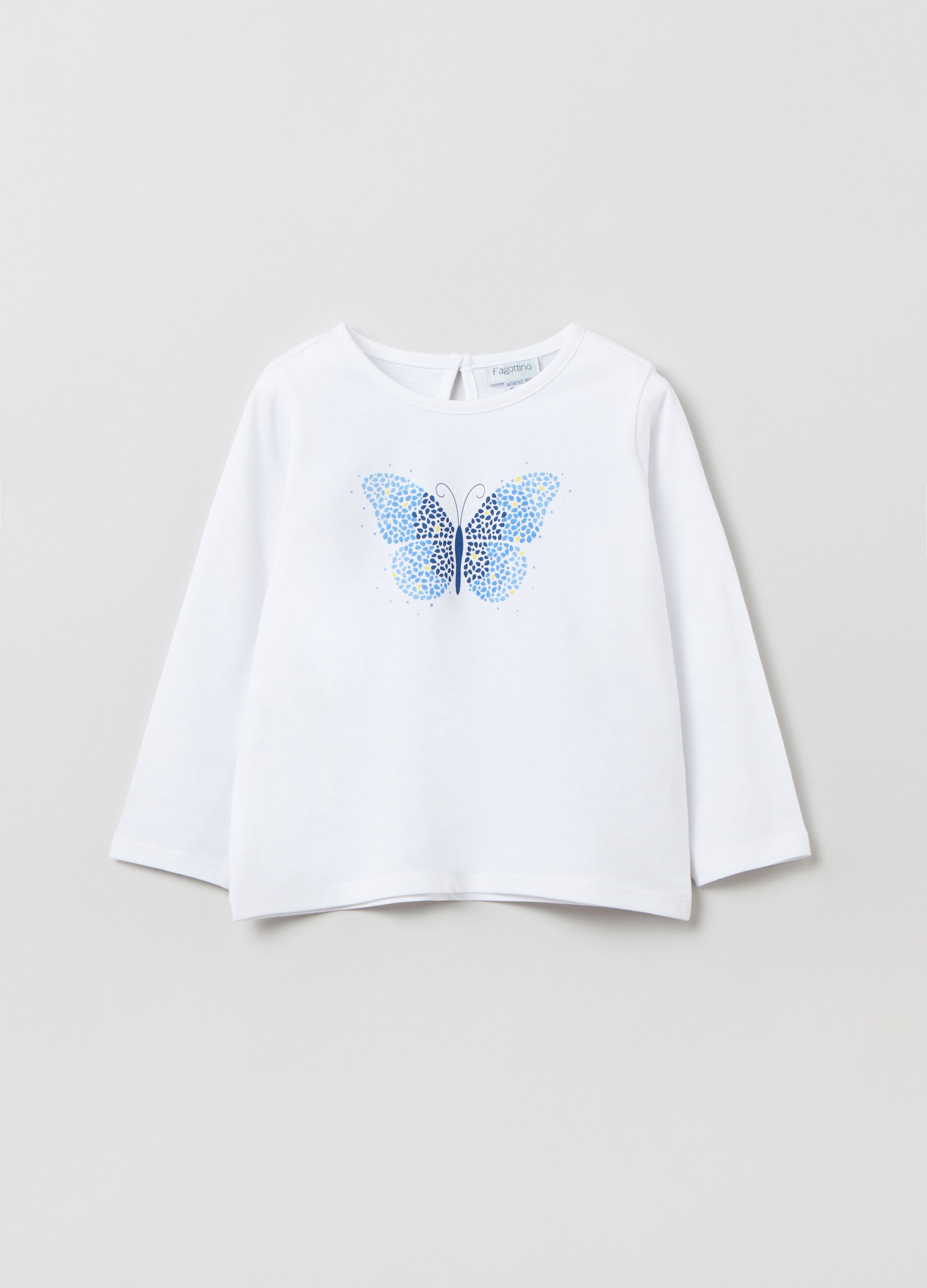 Cotton T-shirt with butterfly print