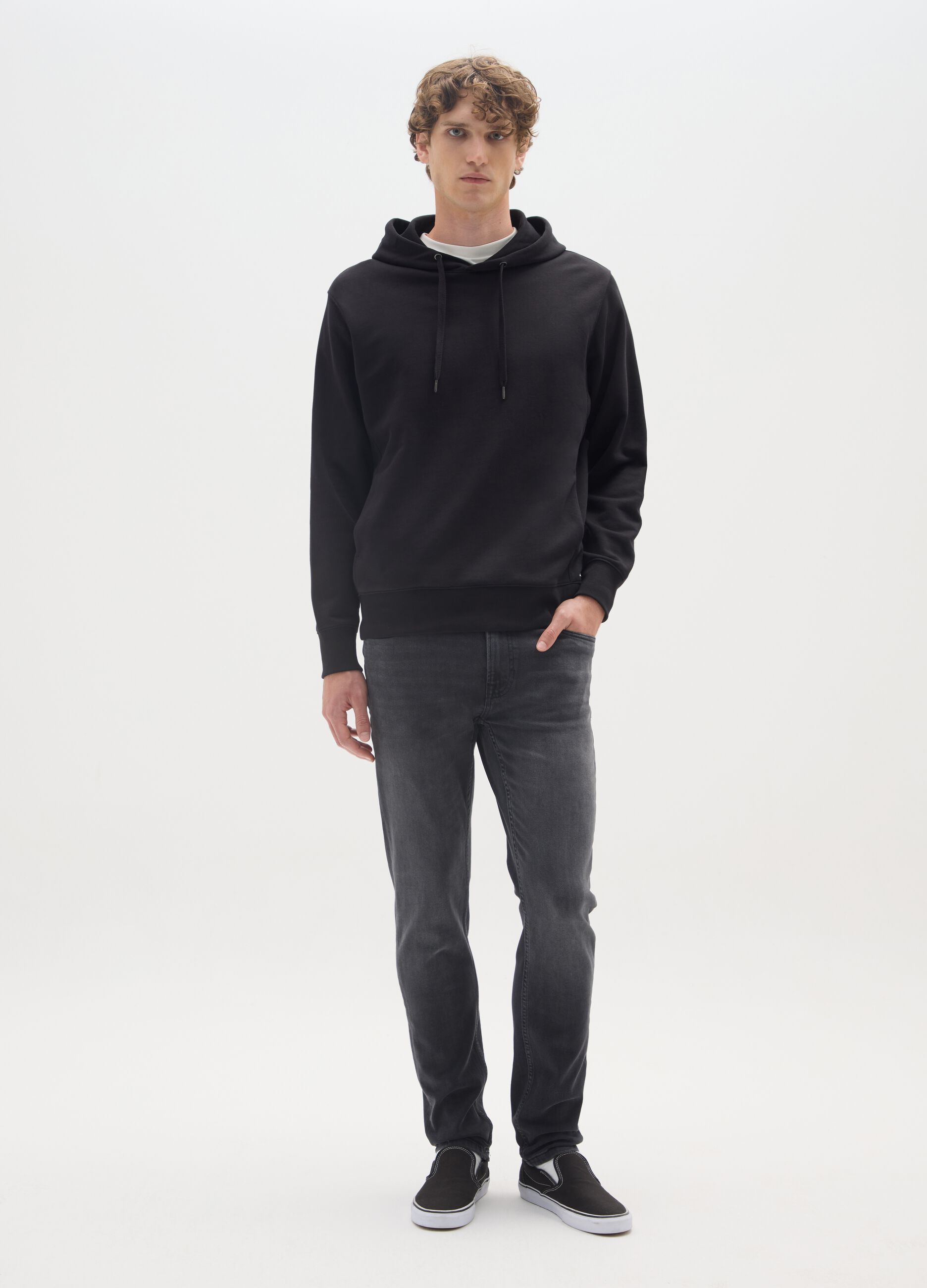 Black slim fit cotton denim jeans