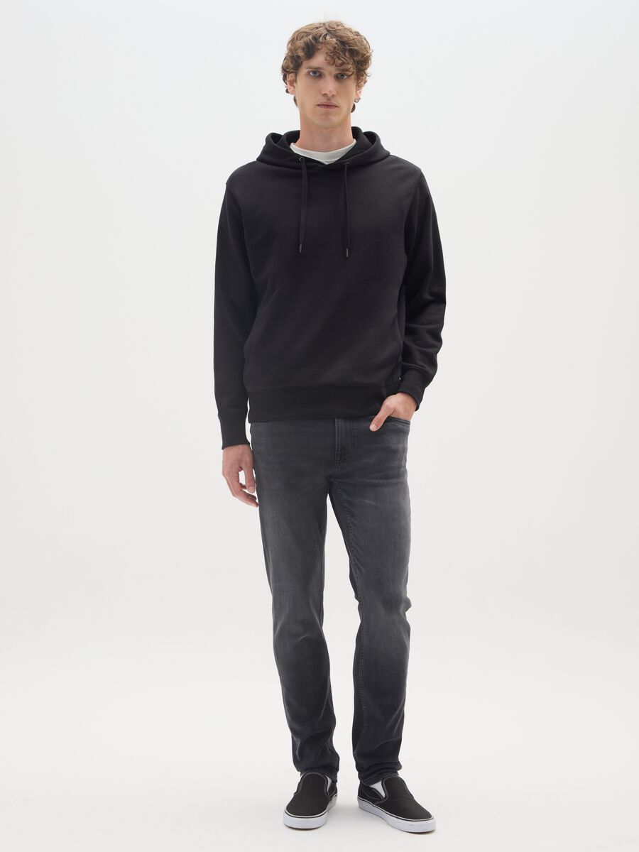 Jeans denim in cotone neri slim fit_0