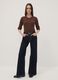 Brown long-sleeve pure cotton T-shirt_1