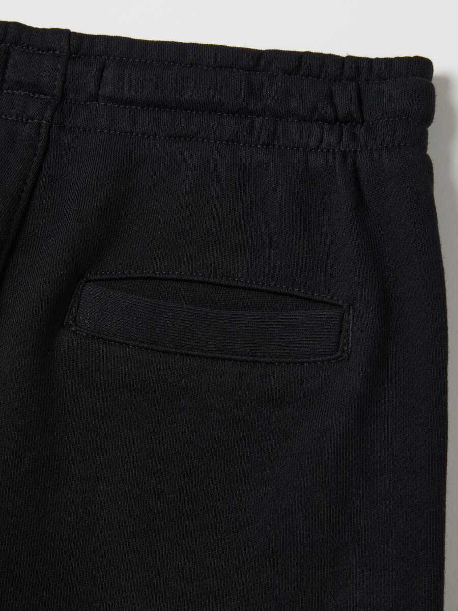 Black Cotton Shorts OVS Kids_3