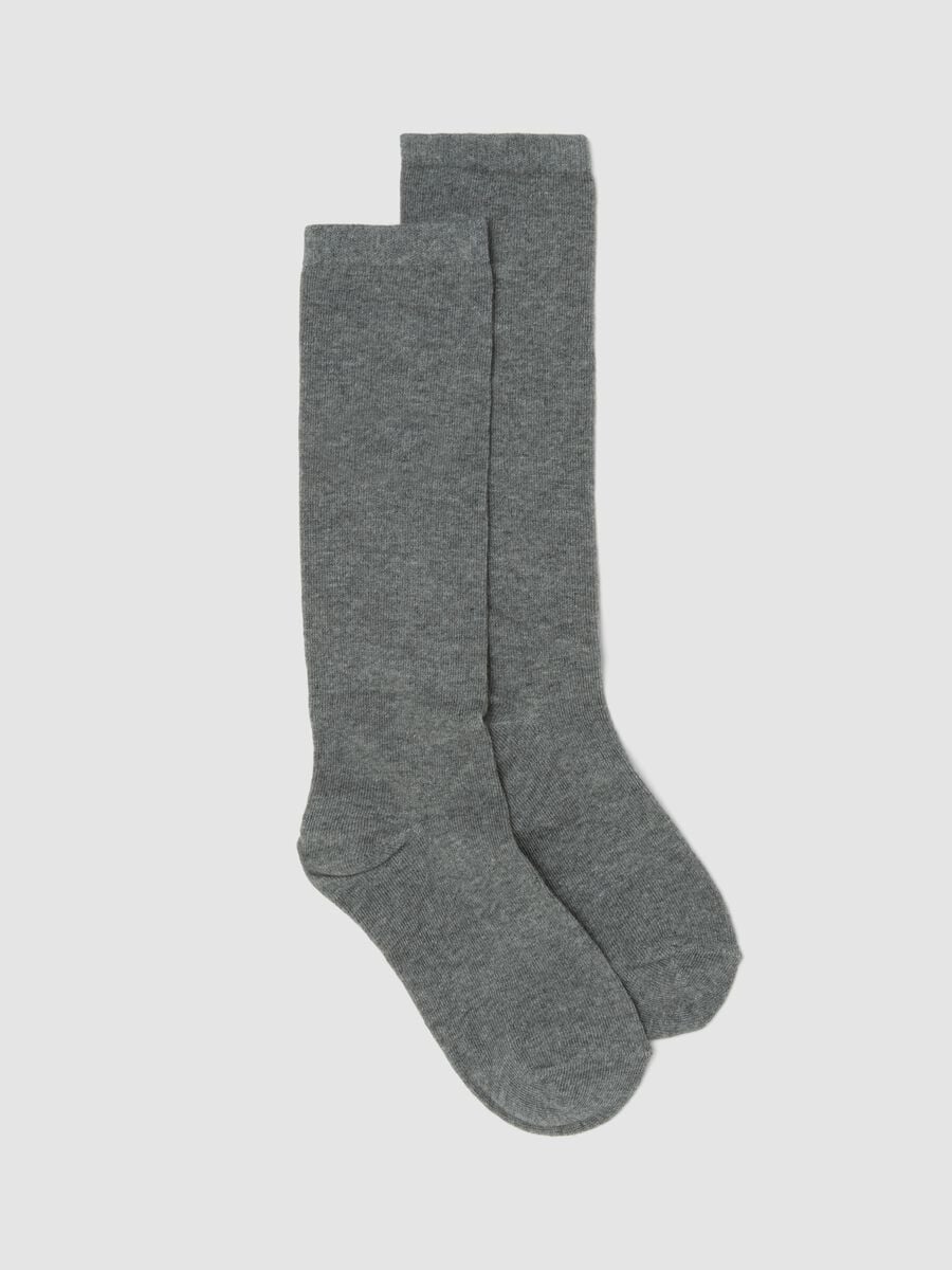 Grey socks in stretch organic cotton_0