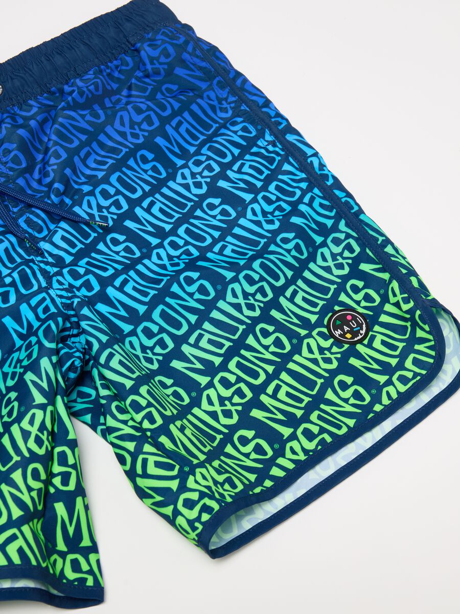 Swimming shorts with drawstring and print_1