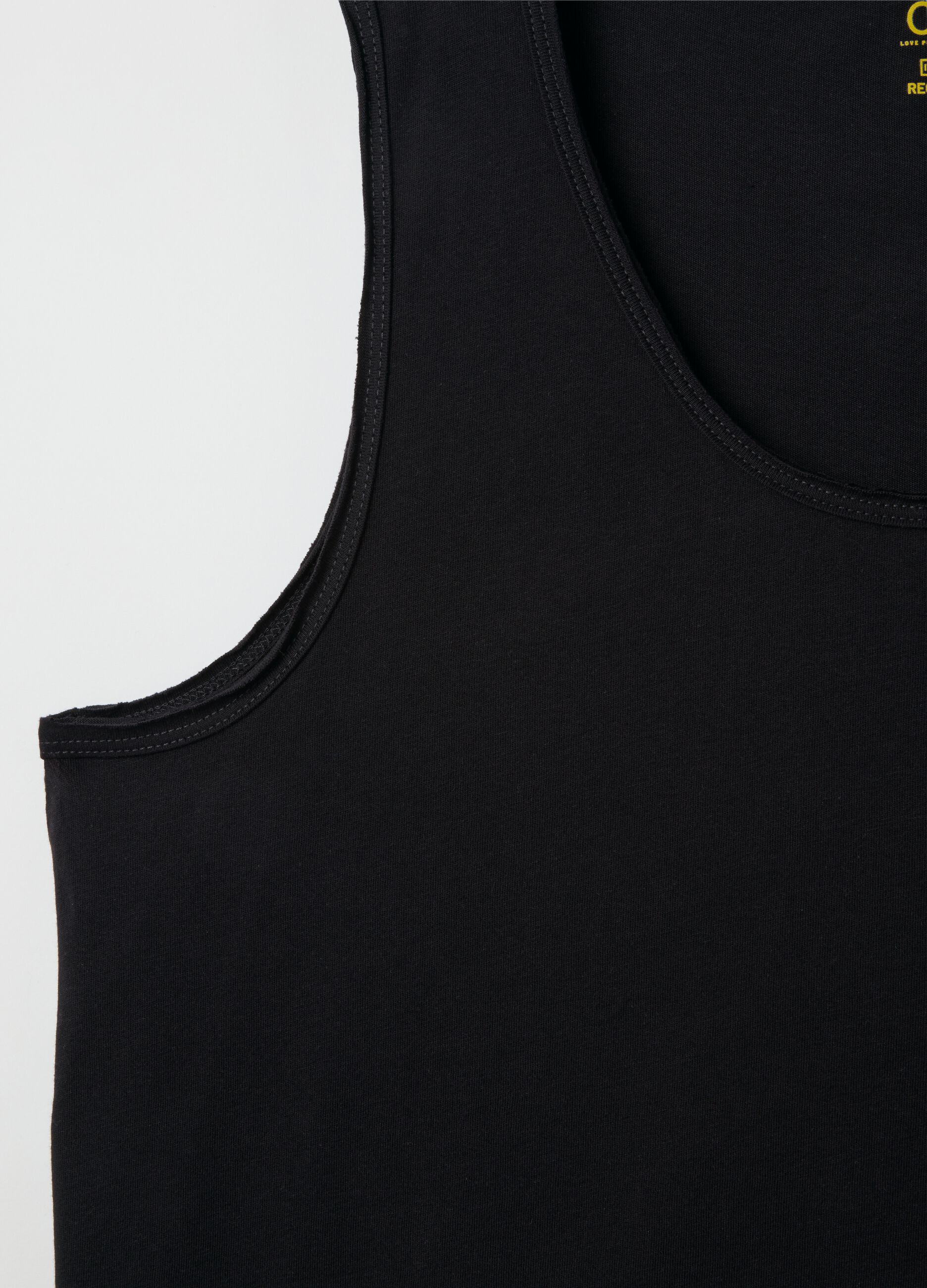Canotta da uomo in puro cotone nero regular fit