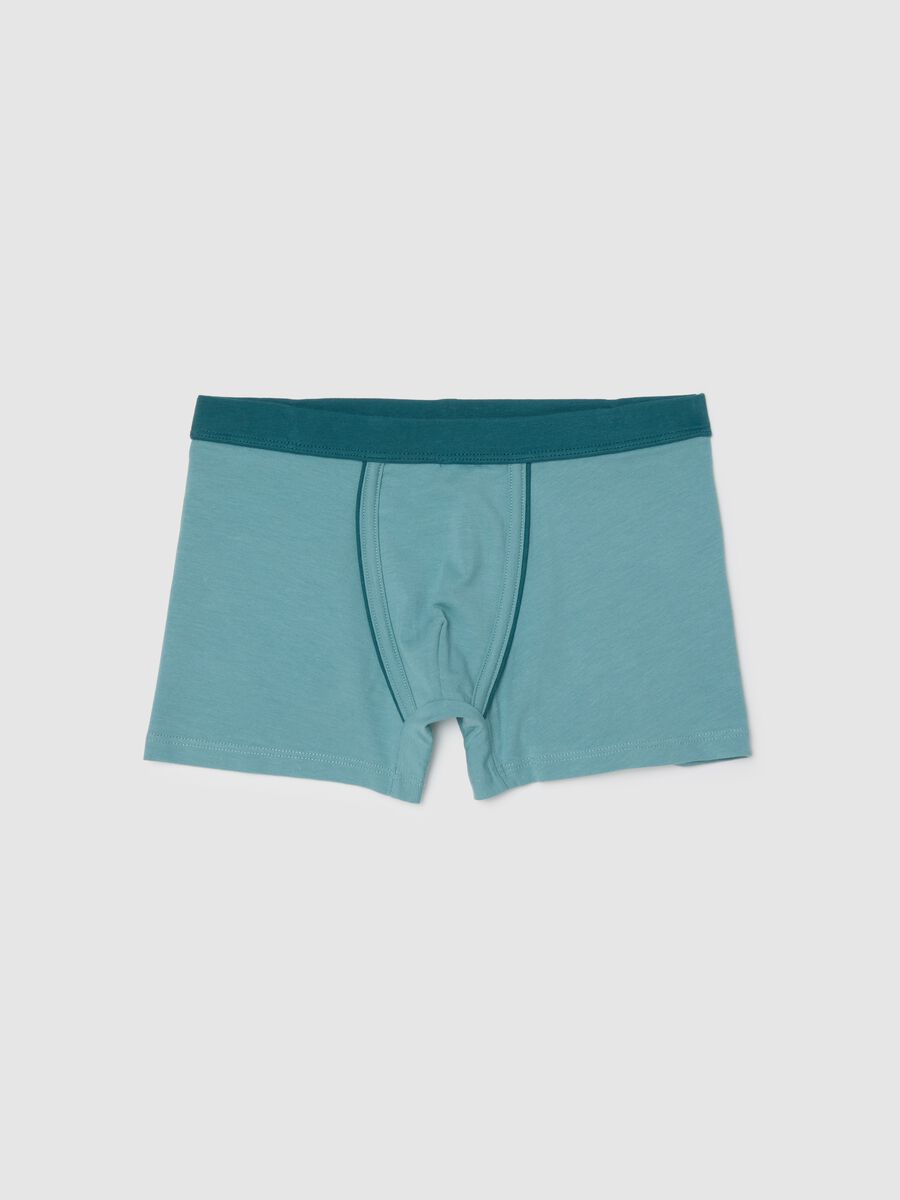 Boys' Stretch Cotton Blue Boxer Shorts_0