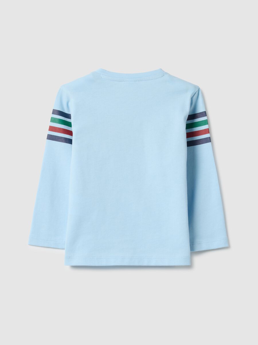 Blue pure cotton children's t-shirt regular fit with print_1