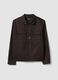 Giacca in misto cotone e lino marrone regular fit_1