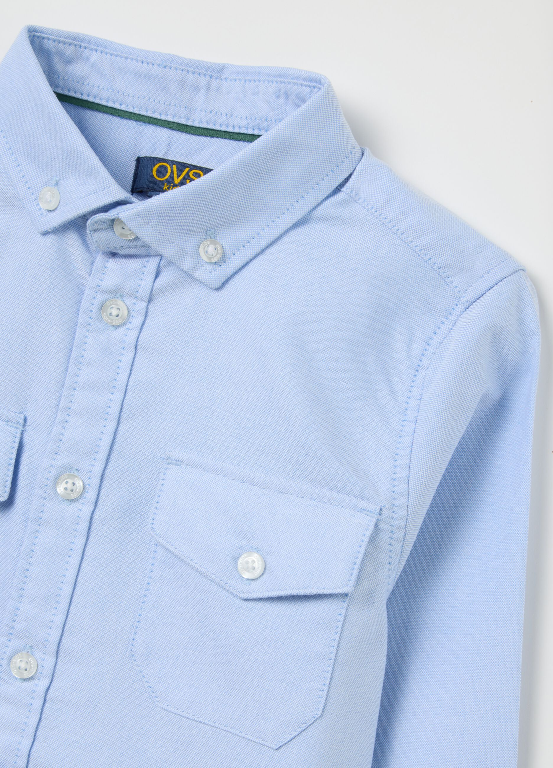 Children's blue regular fit pure cotton shirt