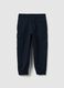 Pantaloni cargo in tessuto blu gessato da bambino_1