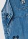 Blue denim pure cotton dungarees regular fit with embroidery for boys_3