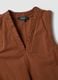 Brown pure cotton regular-fit mini dress with ruched V-neck_5