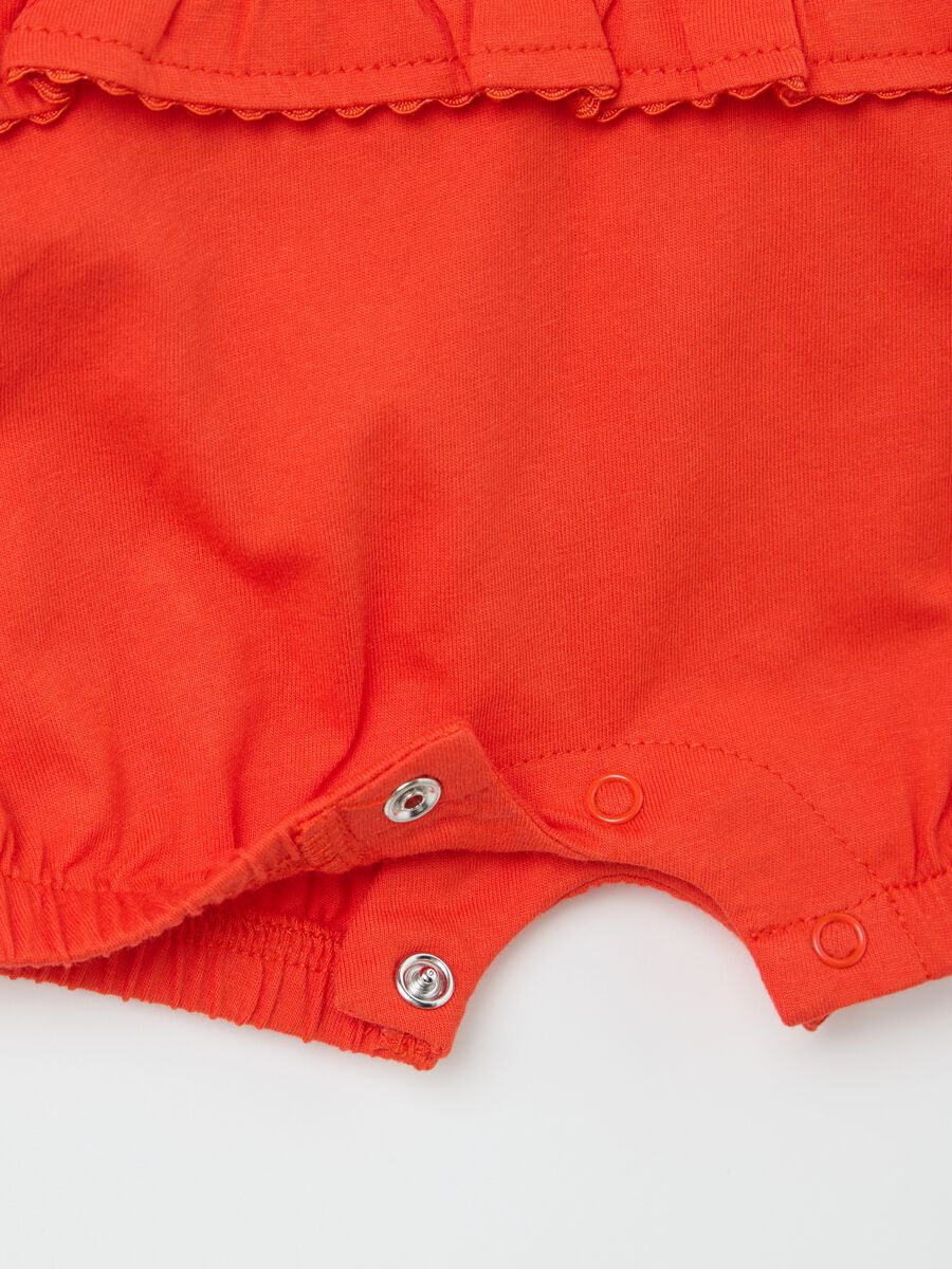 Red and white onesie with Minnie Mouse motif in cotton_2