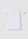 Girls' regular fit white stretch cotton t-shirt with flowers_1