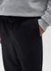 Black cotton blend joggers, regular fit_3