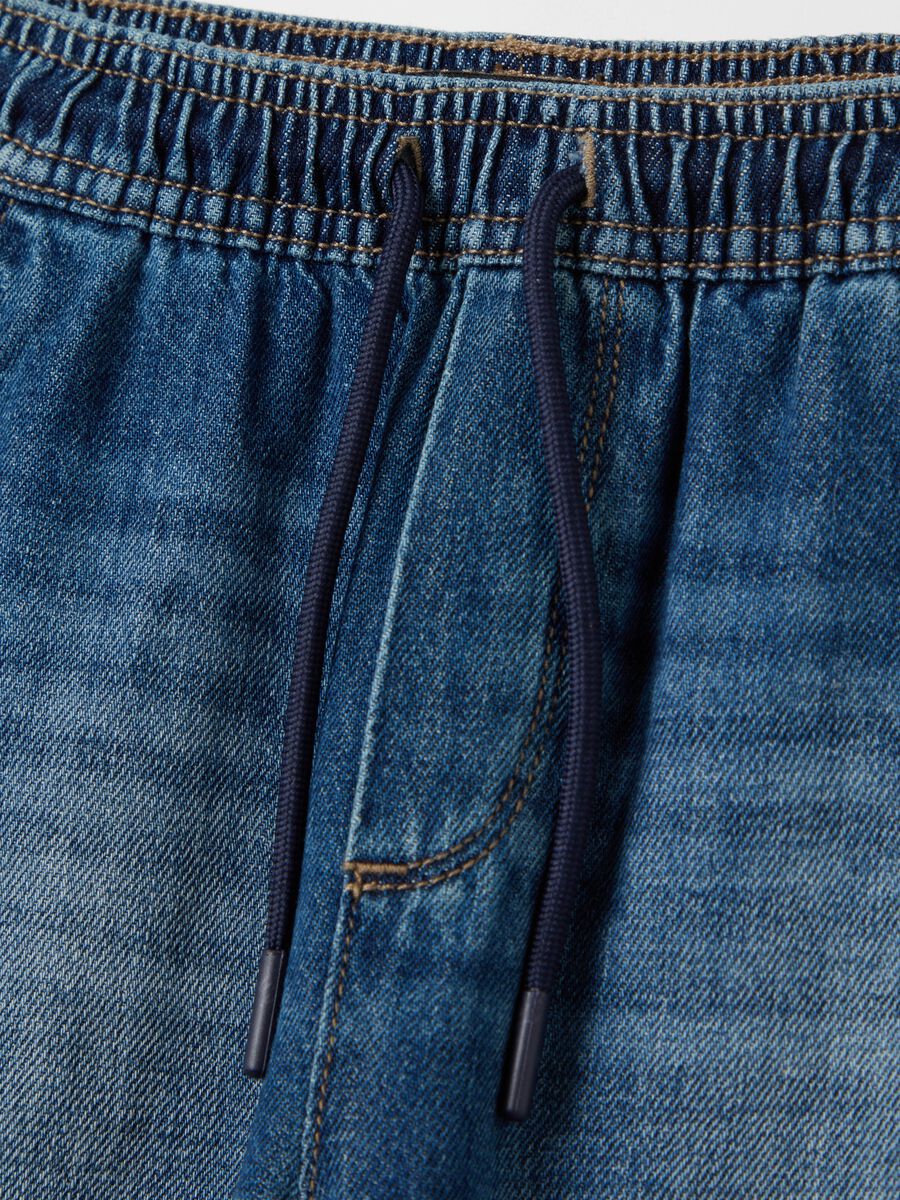 Denim joggers with drawstring_2