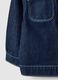 Blue regular fit pure cotton denim jacket with buttons for boy_3