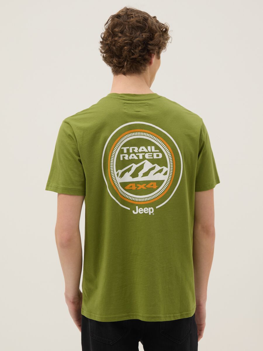 Green pure cotton regular fit T-shirt with print_2