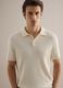 Short-sleeved white striped polo in pure cotton regular fit_1