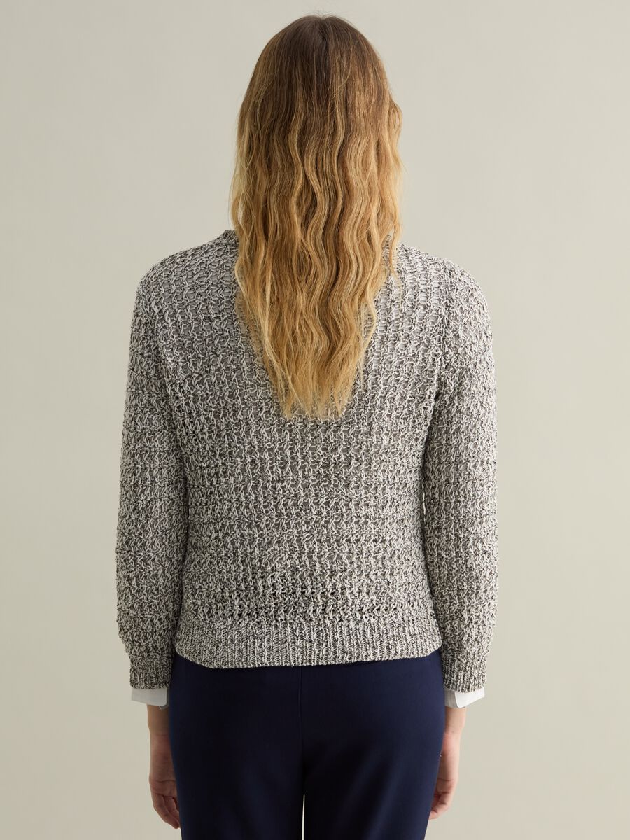 Mélange openwork pullover_2