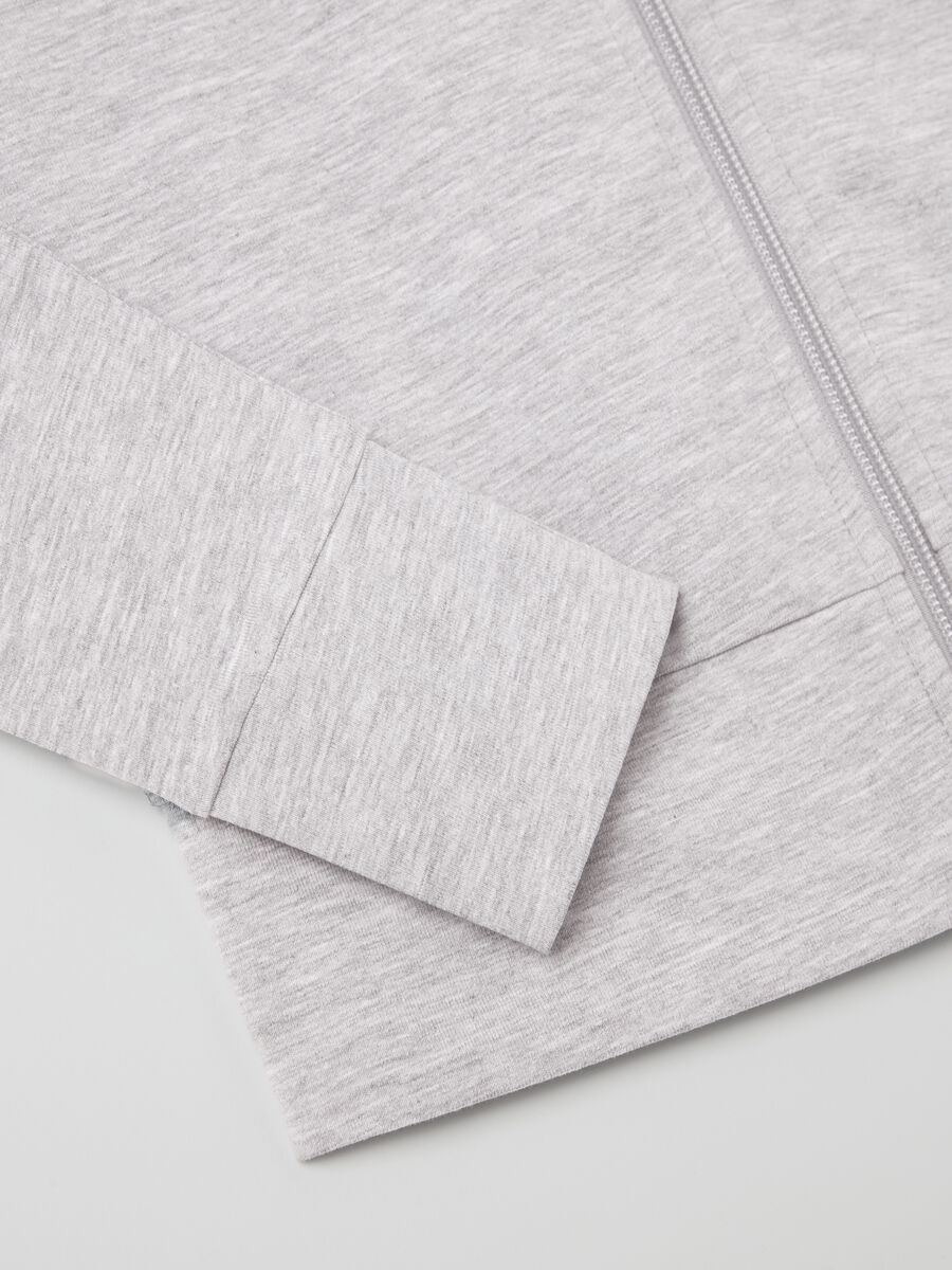 Crop Jersey Full-zip Grey Mélange_7