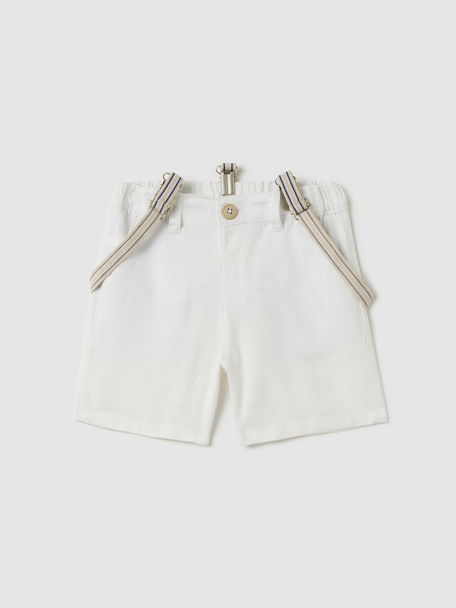 White shorts with striped braces_0