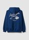 Blue cotton-blend hoodie with Lakers print_2
