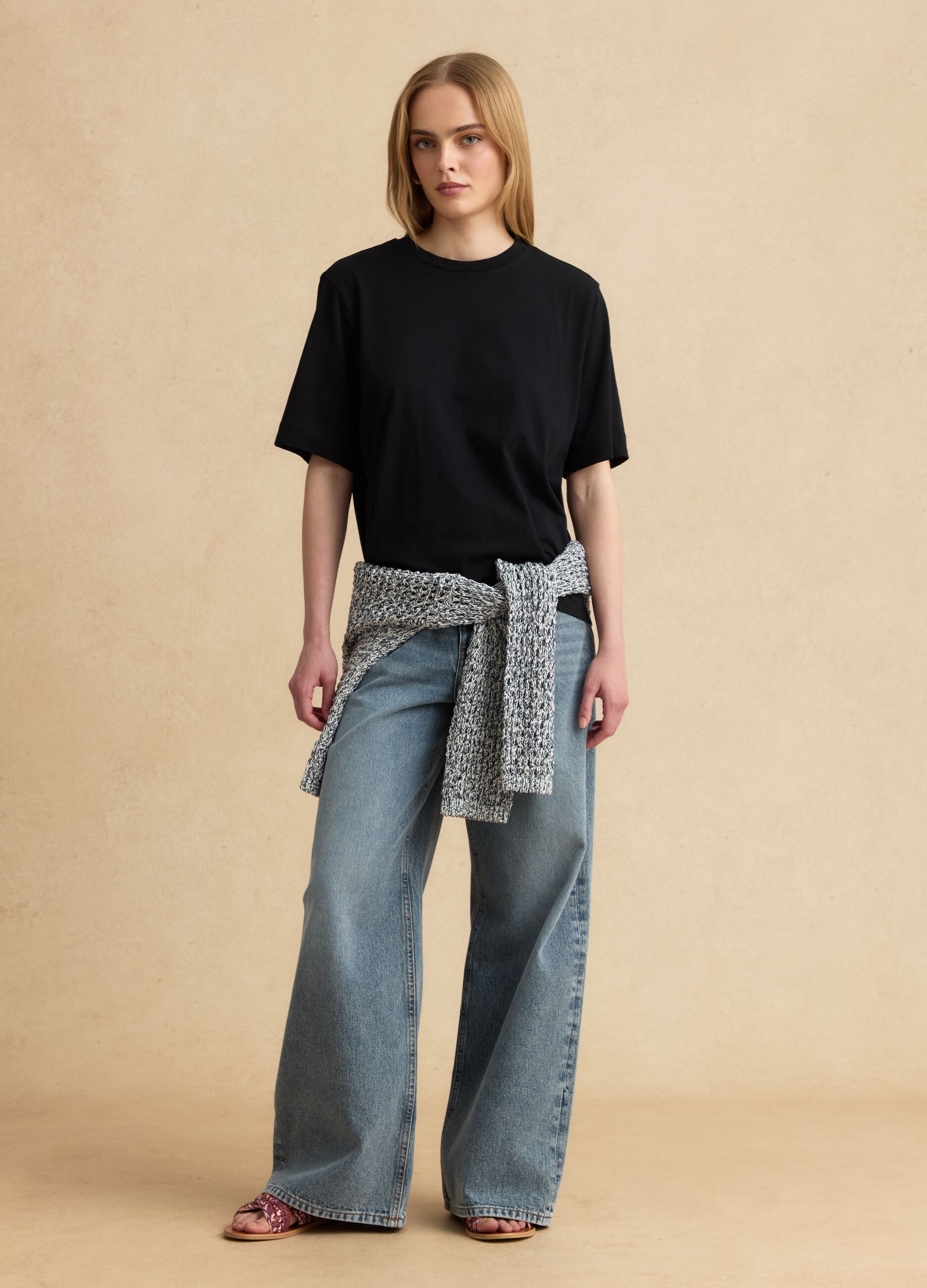 Black pure cotton short-sleeve T-shirt