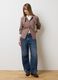 Brown striped cotton-blend shirt with oversized fit_1