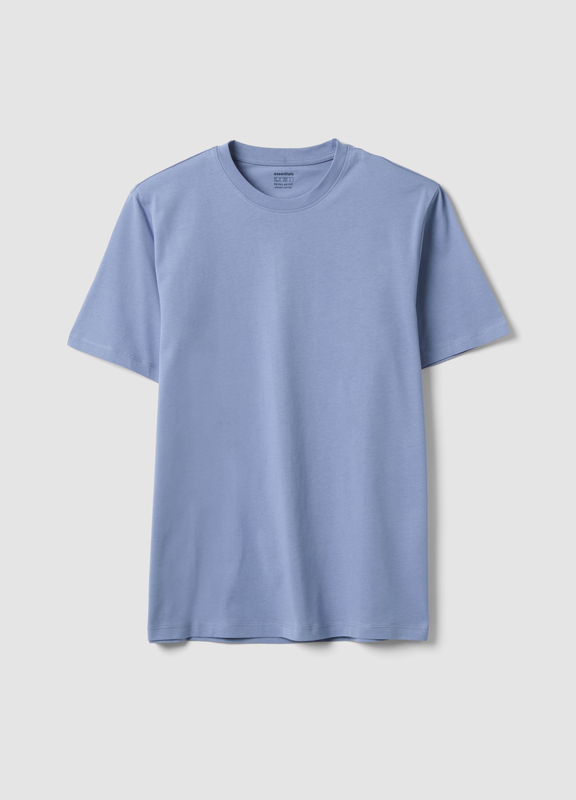 T-shirt blu in puro cotone organico jersey regular fit