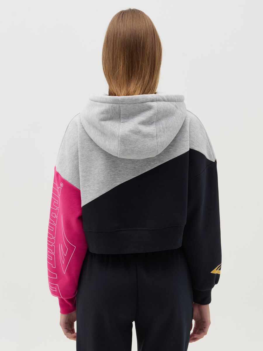 Crop colourblock sweatshirt with logo print_2