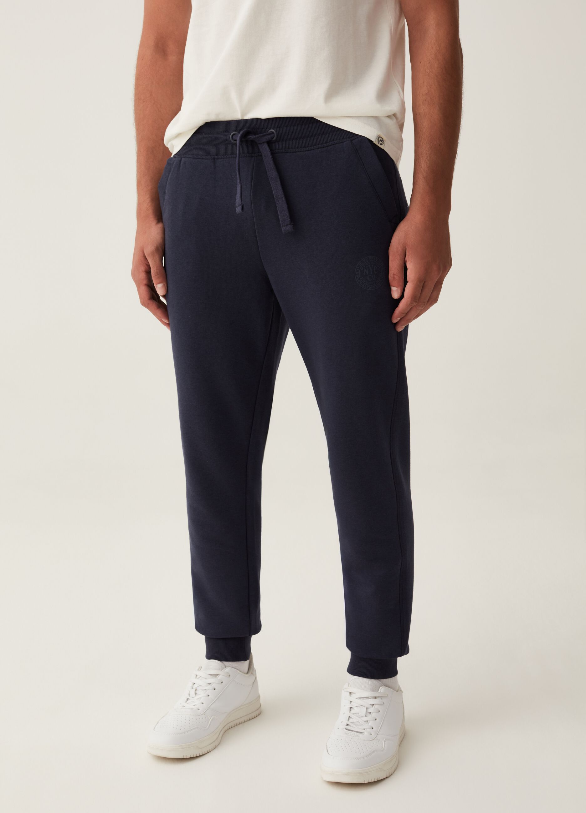 Joggers in felpa con stampa_1