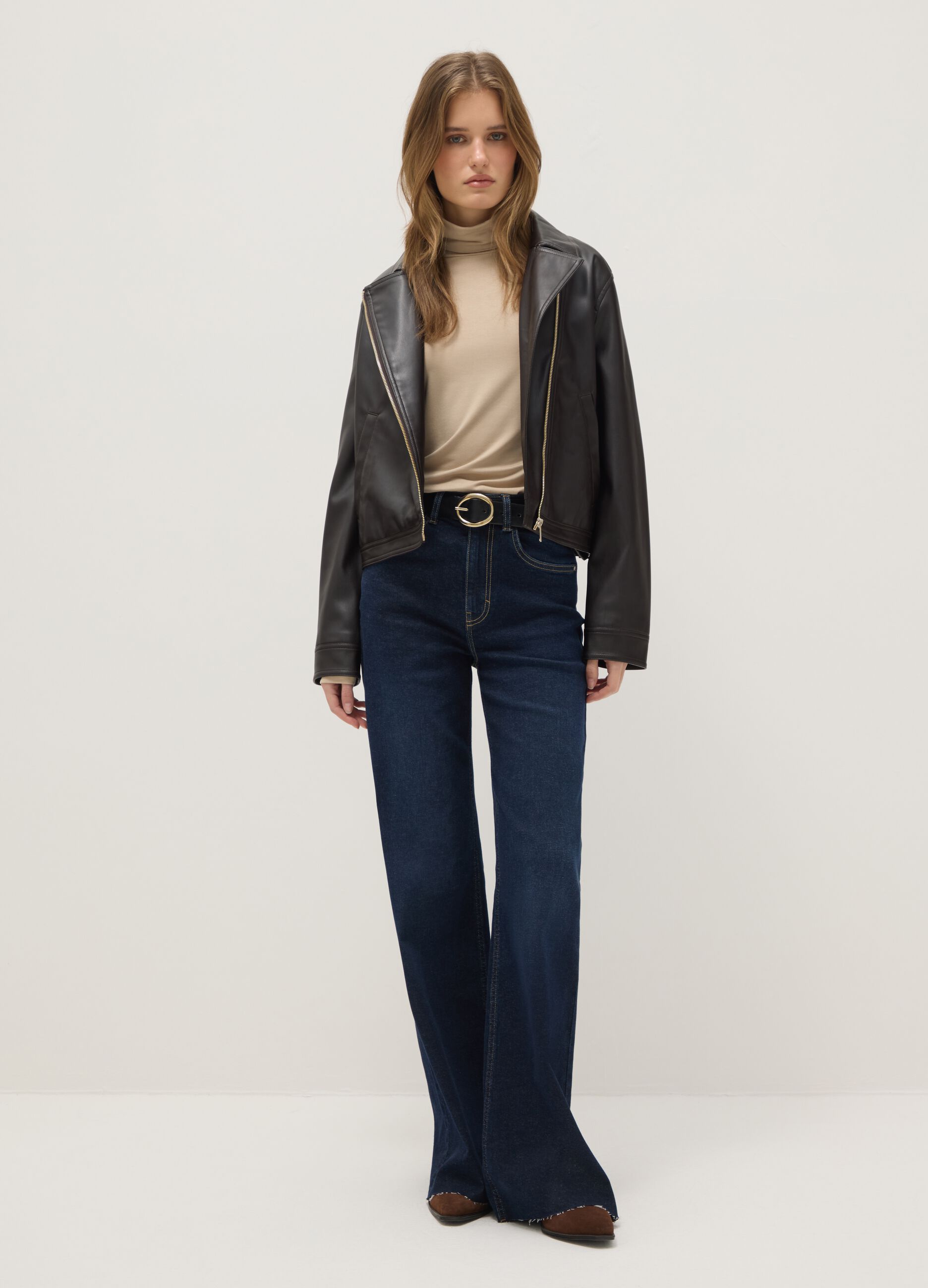 Black regular fit full zip jacket