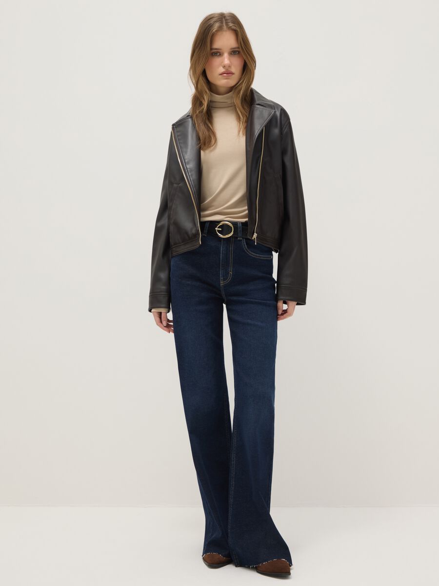 Black regular fit full zip jacket_1