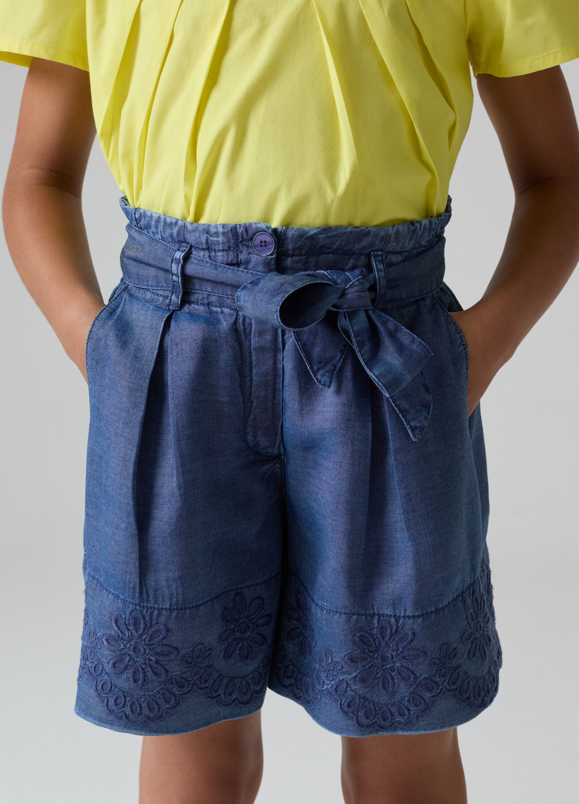 Shorts in TENCEL™ Lyocell con ricamo